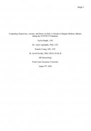 Comparing Depression, Anxiety, and Stress in Male vs Female Collegiate Student Athletes during the COVID-19 Pandemic