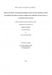 High school students’ conceptual understanding of natural selection, specifically variation in a population and origin of variation, as influenced by traditional Concept Cartoons, or an animated software program