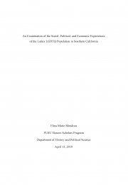 An Examination of the Social, Political, and Economic Experiences of the Latinx LGBTQ Population in Southern California