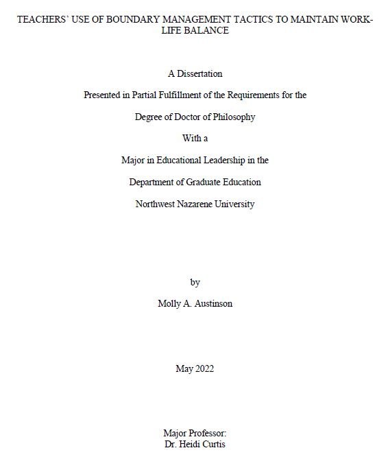 Dissertation cover