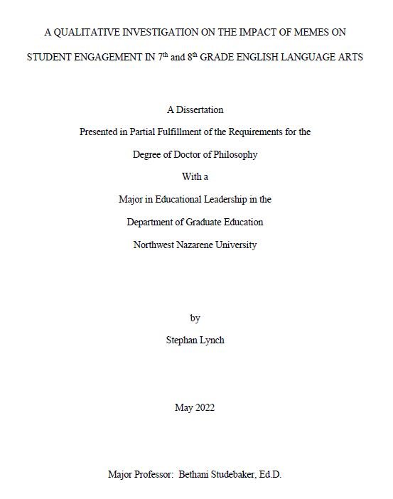 Dissertation cover