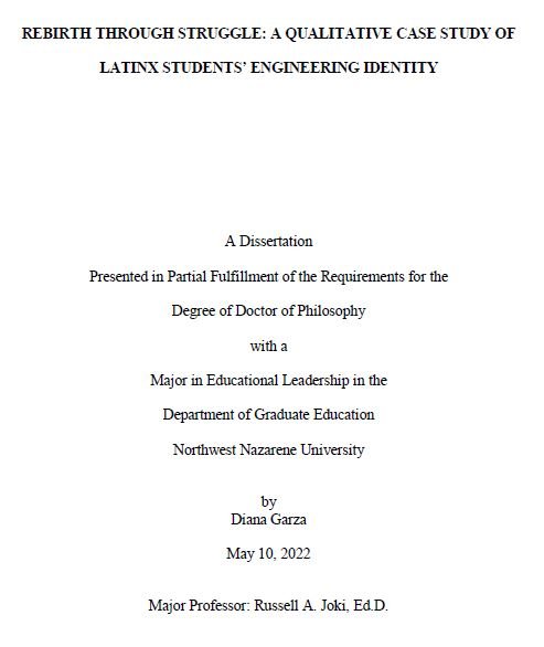 Dissertation cover