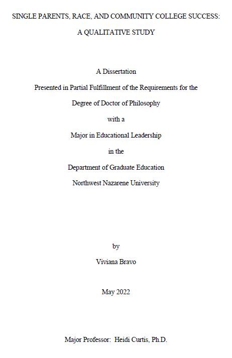 Dissertation cover