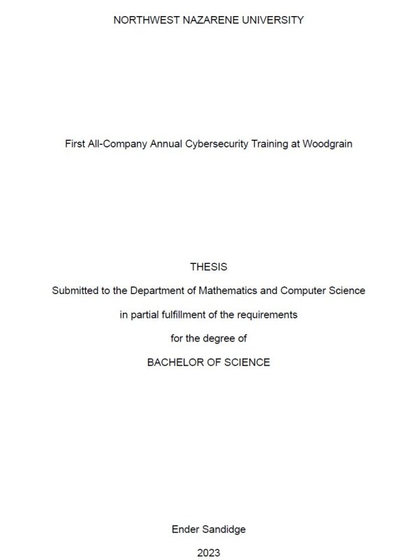 Thesis title page