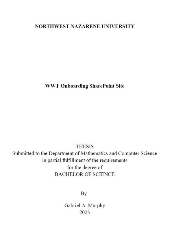 Thesis title page