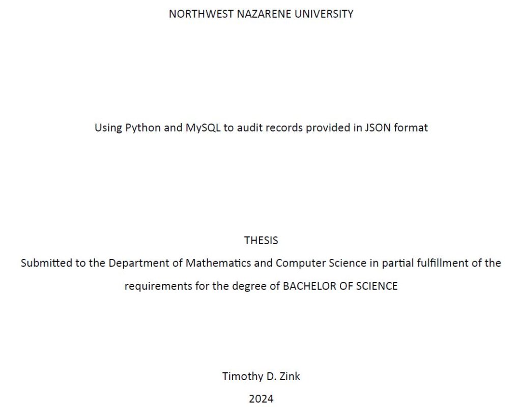 Thesis title page