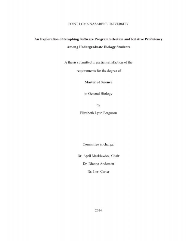 An Exploration of Graphing Software Program Selection and Relative Proficiency Among Undergraduate Biology Students