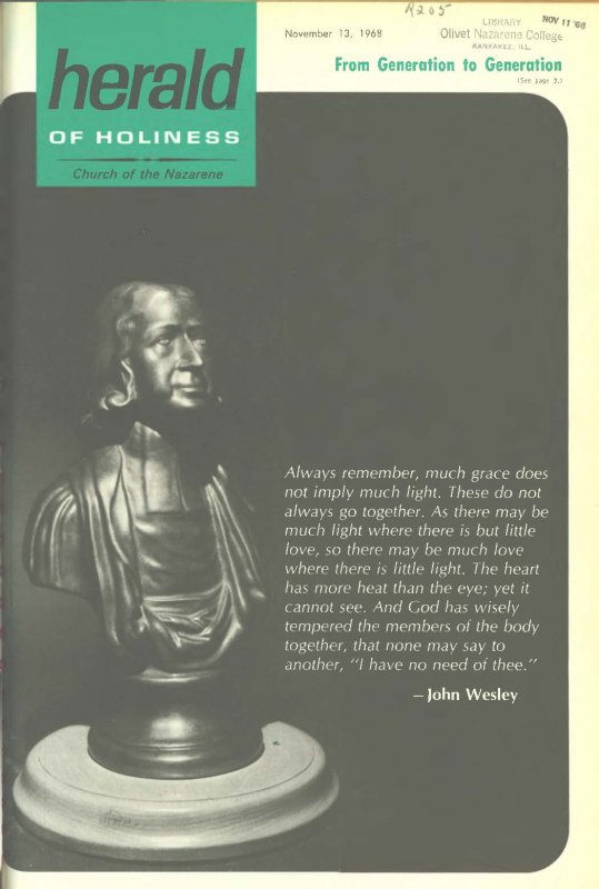 Herald of Holiness - November 13, 1968