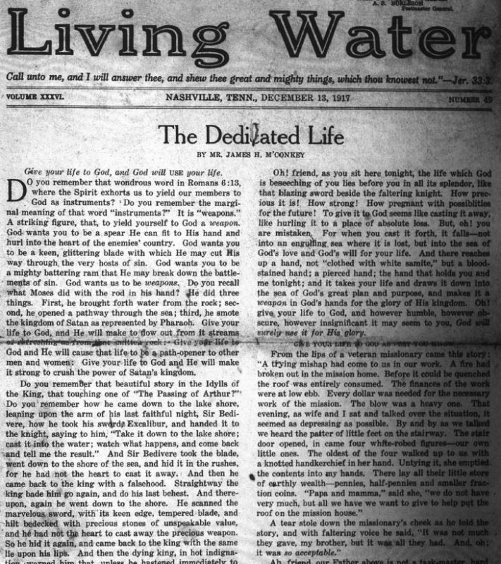 Living Water, Dec. 13, 1917